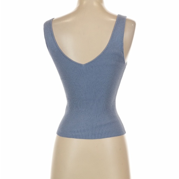 Reformation Slate Blue Ribbed Tank Top - Picture 6 of 7